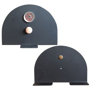 Freistehende Metalltür für Holzbacköfen im Außenbereich