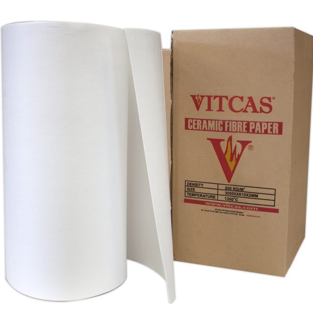 Keramikfaserpapier 1260°C, 200kg/m3 pro Meter - VITCAS